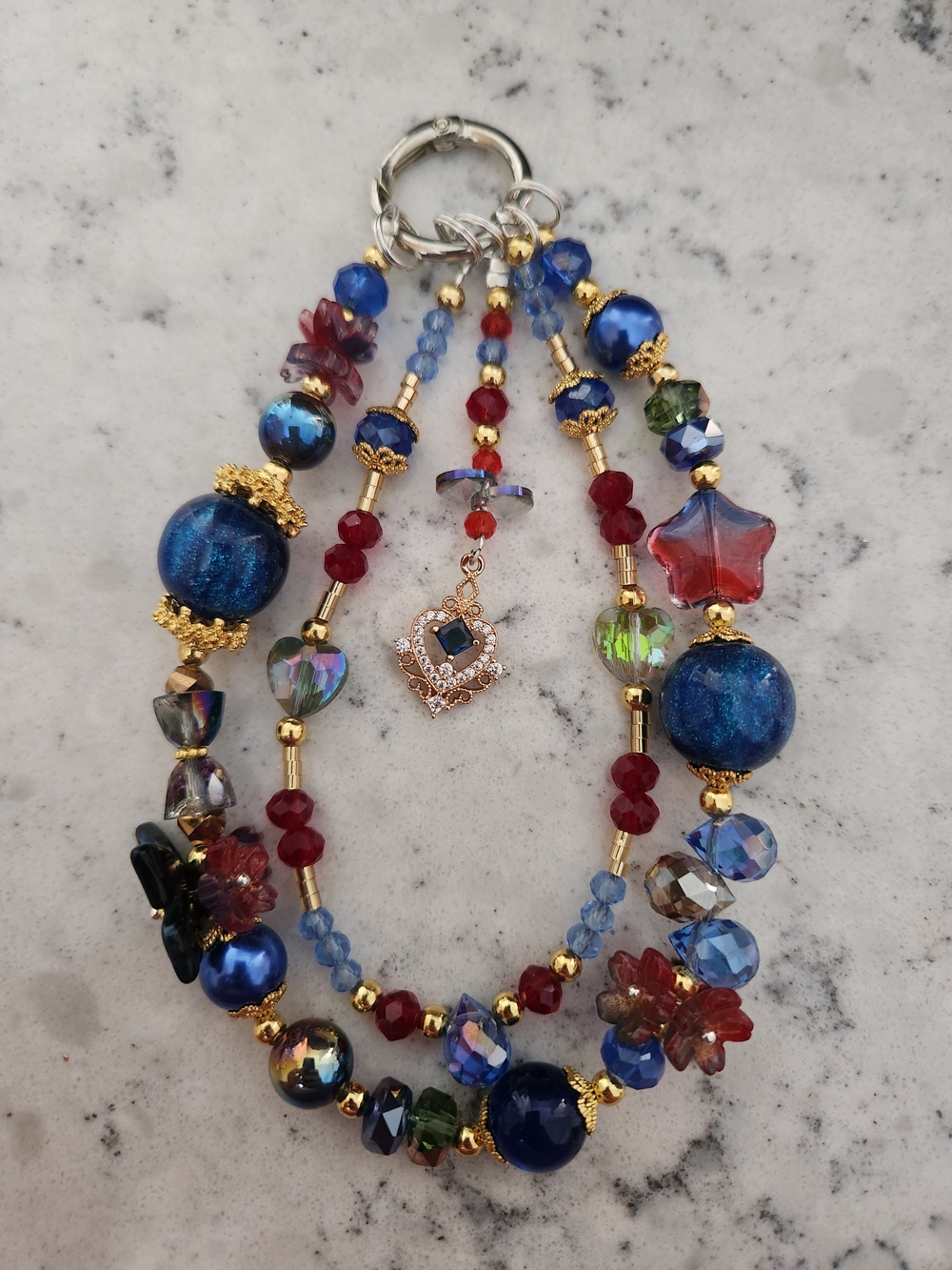 Multicolor Beaded Keychain